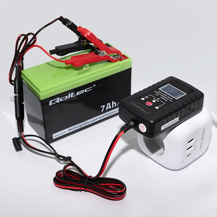 Qoltec Batterieladegerät mit Reparaturfunktion 52426 | 6V | 12V | 2A