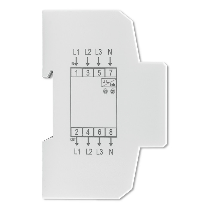 Qoltec Three-phase electronic meter | DIN rail energy consumption meter | 400V | 100A | LCD | 4P