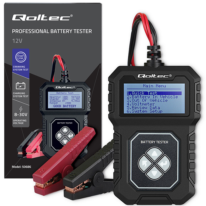 Qoltec Batterietester 50686 | 12V | 30-220AH