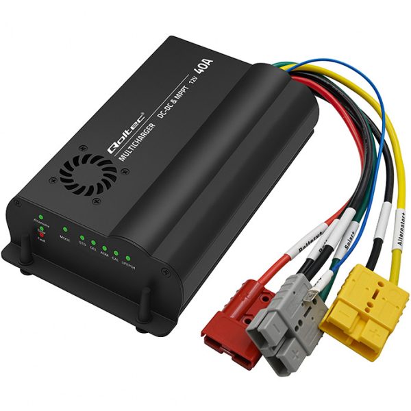Qoltec Automatisches 12V DC-DC-Ladegerät mit MPPT-Controller | 40A | LiFePO4 AGM GEL STD