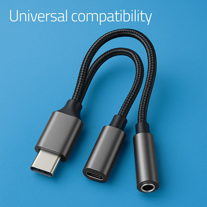 Qoltec USB-Adapter 51785 | 3.5mm | 15W | USB-C | 10cm