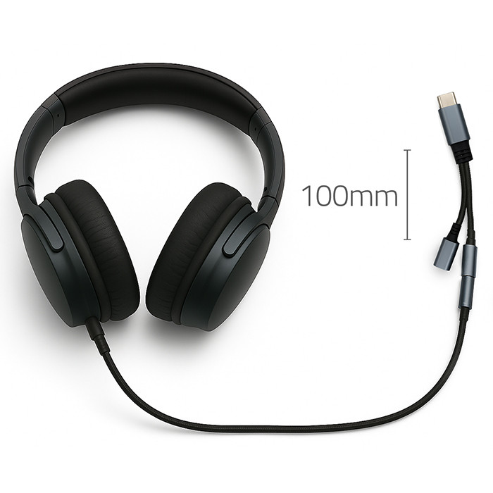 Qoltec USB-Adapter 51785 | 3.5mm | 15W | USB-C | 10cm