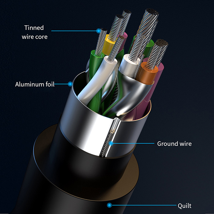 Qoltec USB-Hub 53794 | 3.5mm | USB-C | 4xUSB