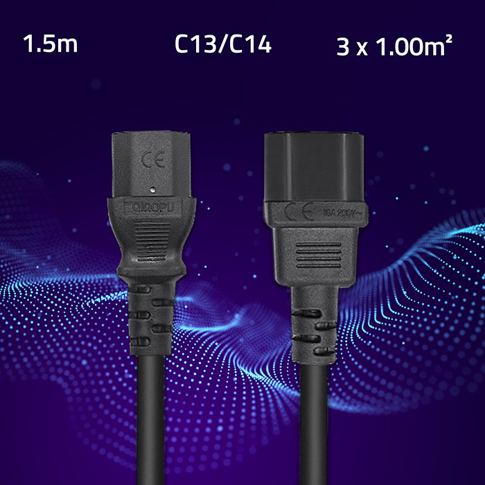 Qoltec Netzkabel 50459 | 1.5m | 3x1.0mm²