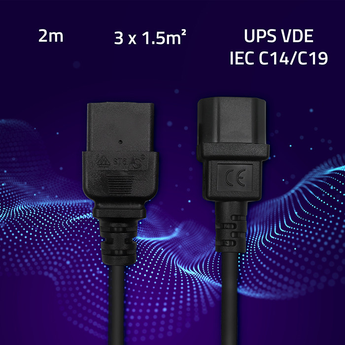 Qoltec Netzkabel 53990 | 2m | 3x1.5mm²