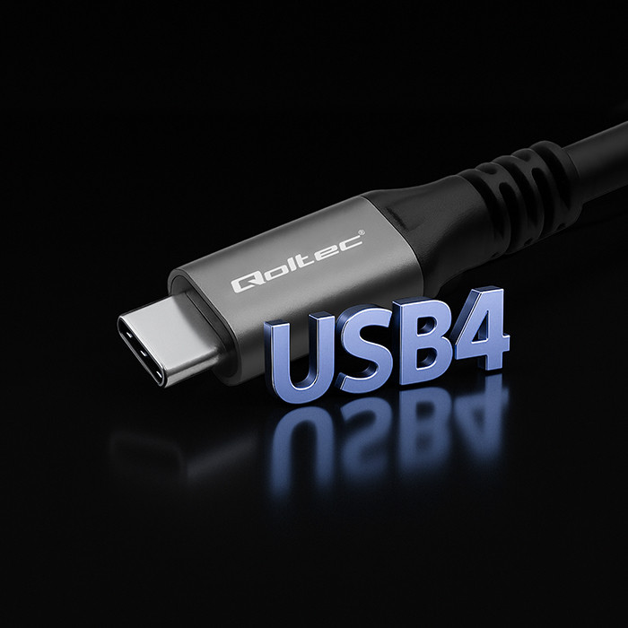 Qoltec USB-C-Kabel 50669 | 240W | 1m | 4K | Schwarz