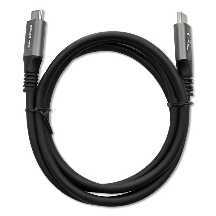 Qoltec USB-C-Kabel 50669 | 240W | 1m | 4K | Schwarz