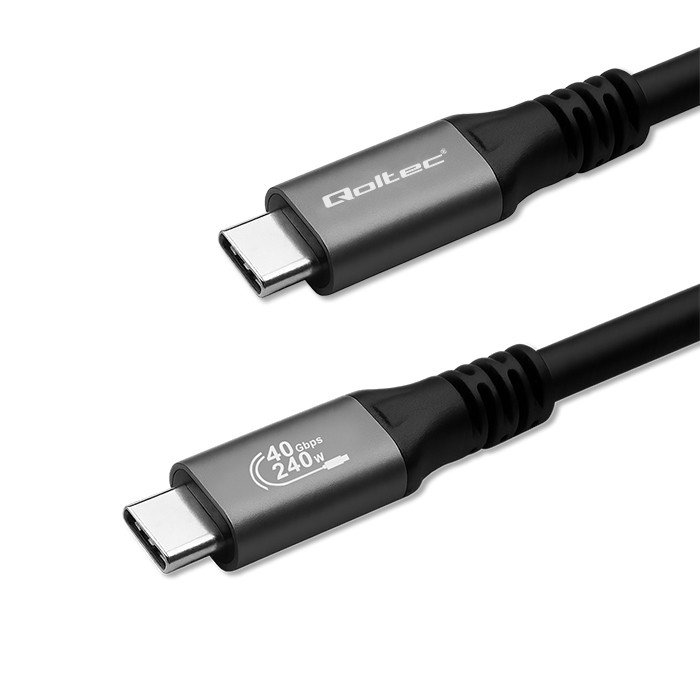 Qoltec USB-C-Kabel 50669 | 240W | 1m | 4K | Schwarz