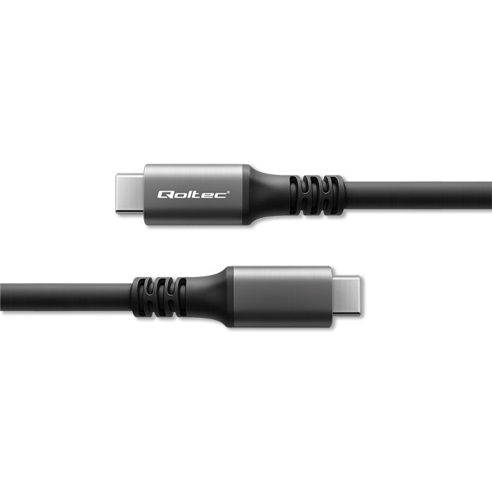 Qoltec USB-C-Kabel 50669 | 240W | 1m | 4K | Schwarz
