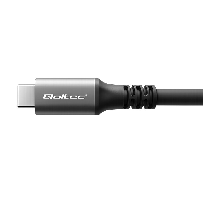 Qoltec USB-C-Kabel 50669 | 240W | 1m | 4K | Schwarz