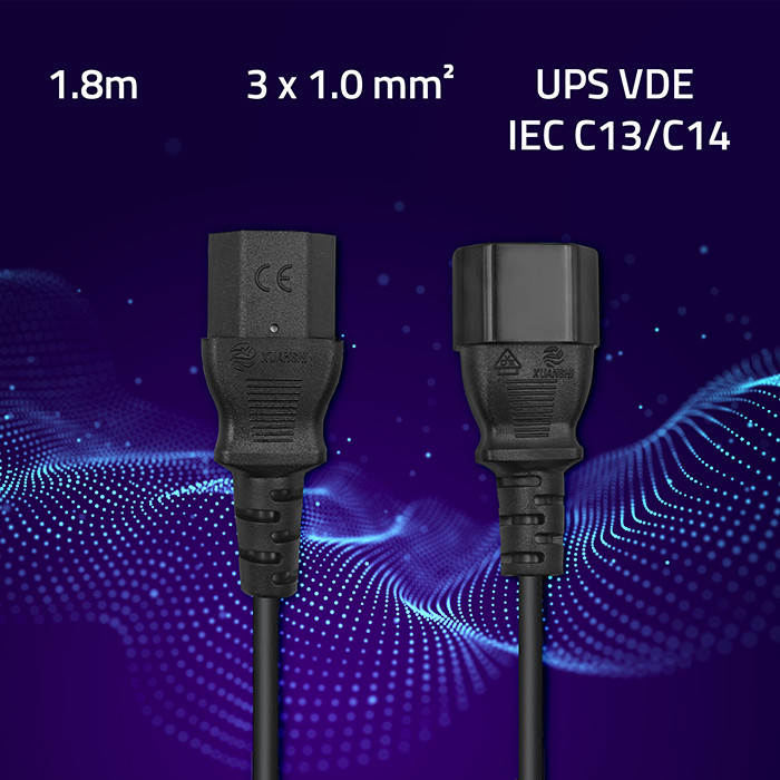 Qoltec Netzkabel 53897 | 1.8m | 3x1.0mm²