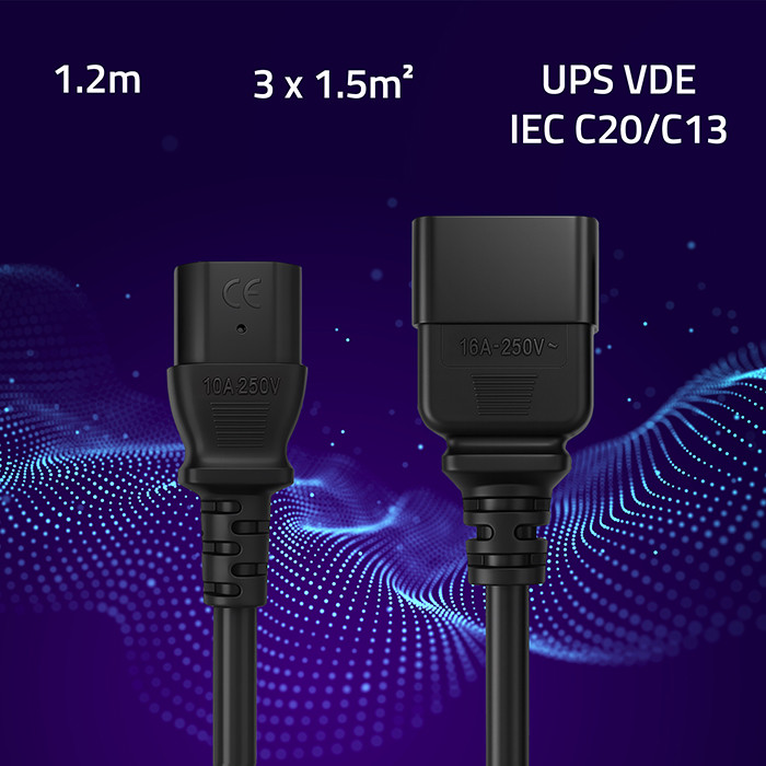 Qoltec Netzkabel 53991 | 1.2m | 3x1.5mm²