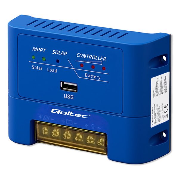 Qoltec Solarladeregler MPPT 15A zur Stromversorgung von DC-Verbrauchern und zum Laden von Batterien 12V / 24V | Hauptversammlung