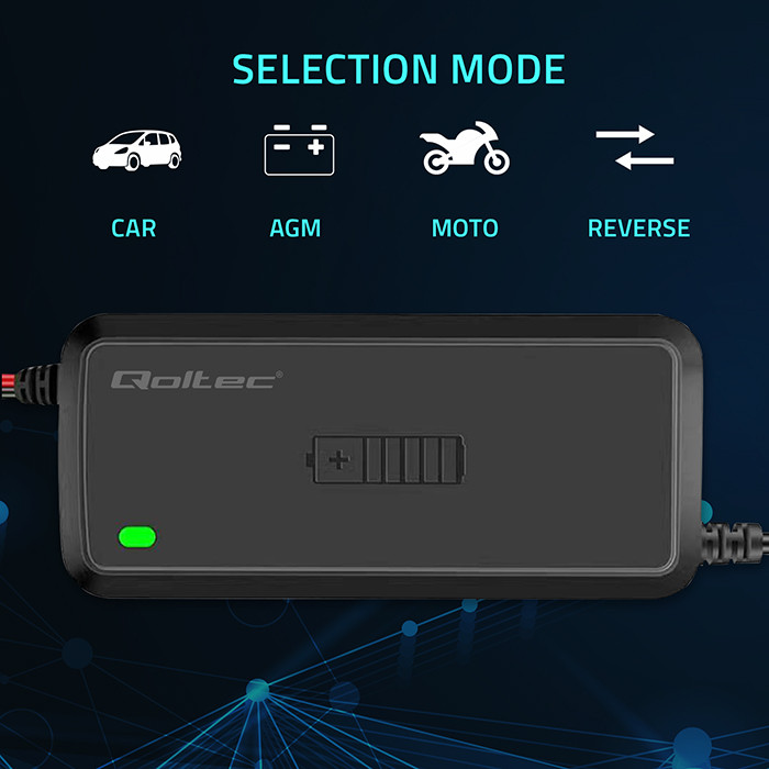 Qoltec Batterieladegerät mit Reparaturfunktion 52495 | 12V | 5A