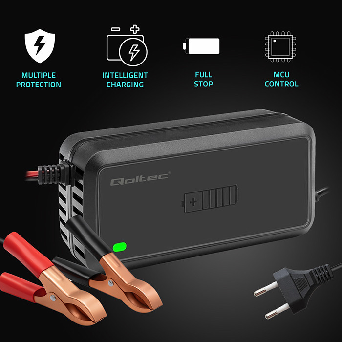 Qoltec Batterieladegerät mit Reparaturfunktion 52495 | 12V | 5A