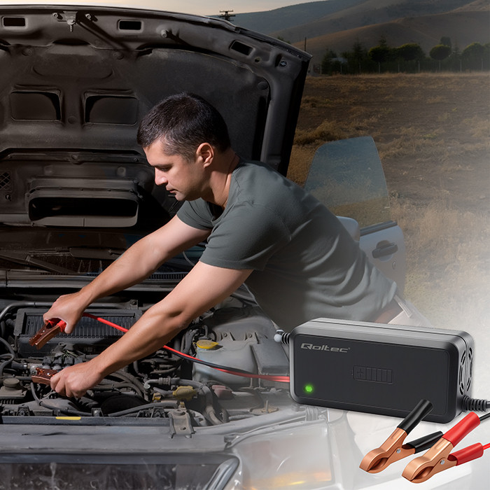 Qoltec Batterieladegerät mit Reparaturfunktion 52495 | 12V | 5A