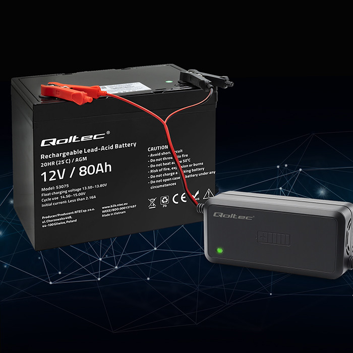 Qoltec Batterieladegerät mit Reparaturfunktion 52495 | 12V | 5A