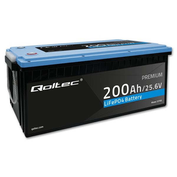 Qoltec LiFePO4 Lithium-Eisenphosphat-Batterie | 25.6V | 200Ah | BMS