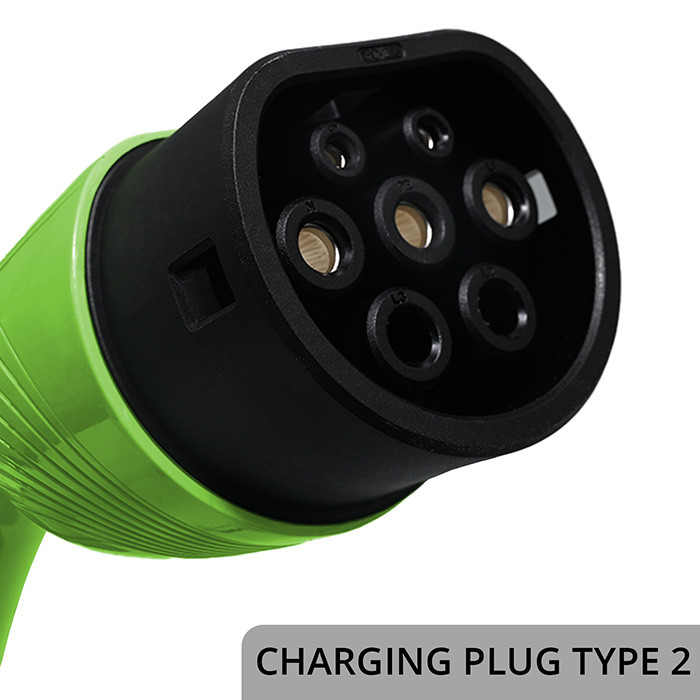 Qoltec Mobile EV Electric Car Charger with 2in1 Type 2 Adjustment | 22kW | 400V | CEE 32A | Wi-fi | TUYA | SMART LIFE | LCD | Portable | 7m