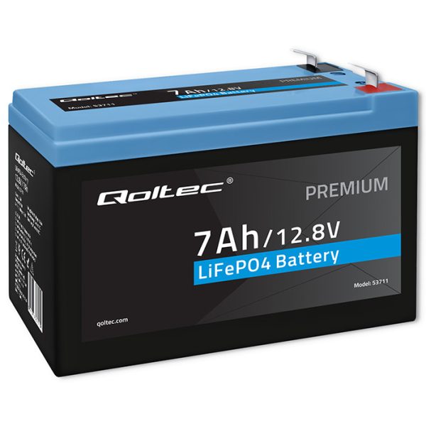 Qoltec LiFePO4 Lithium-Eisenphosphat-Batterie | 12.8V | 7Ah | 89.6Wh | BMS