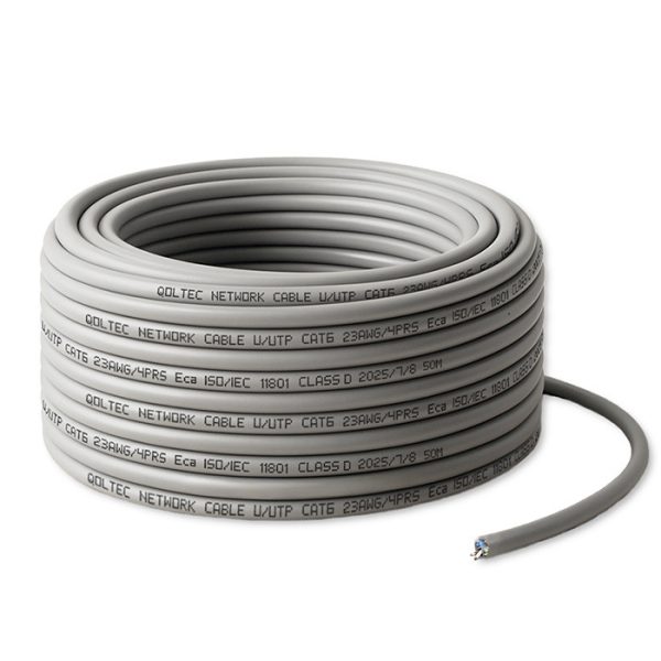 Qoltec UTP-Patchkabelkabel | Kupfer Cu | CAT6 | Hochgeschwindigkeits-1Gb/s | LAN | 50m | Grau