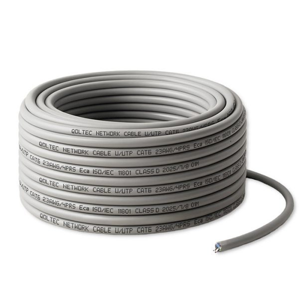 Qoltec UTP-Patchkabelkabel | Kupfer Cu | CAT6 | Hochgeschwindigkeits-1Gb/s | LAN | 25m | Grau