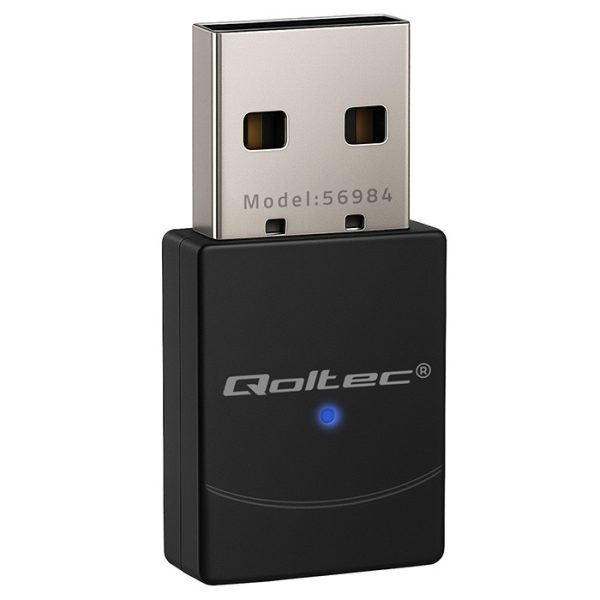 Qoltec Wireless Ultra High Speed Mini-Adapter WiFi 6 | Standard-AX | Bluetooth 5.4 | USB | 900Mbps