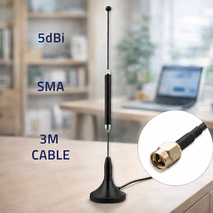 Qoltec LTE-Antenne 57059 | 5dBi | 2700 MHz | 3m | 600-2700 MHz