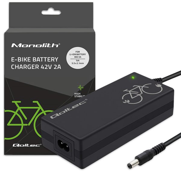 Qoltec E-Bike-Ladegerät 50760 | 36V | 42V | 2A | 5.5*2.1