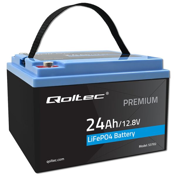 Qoltec LiFePO4 Lithium-Eisenphosphat-Batterie | 12.8V | 24Ah | 307.2Wh | BMS