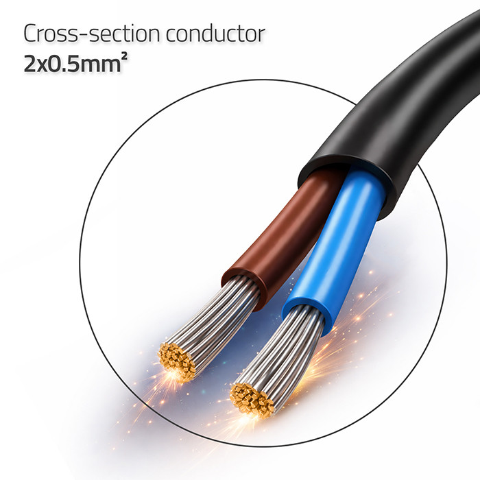 Qoltec Netzkabel 54595 | 1.8m | 2x0.50 mm²