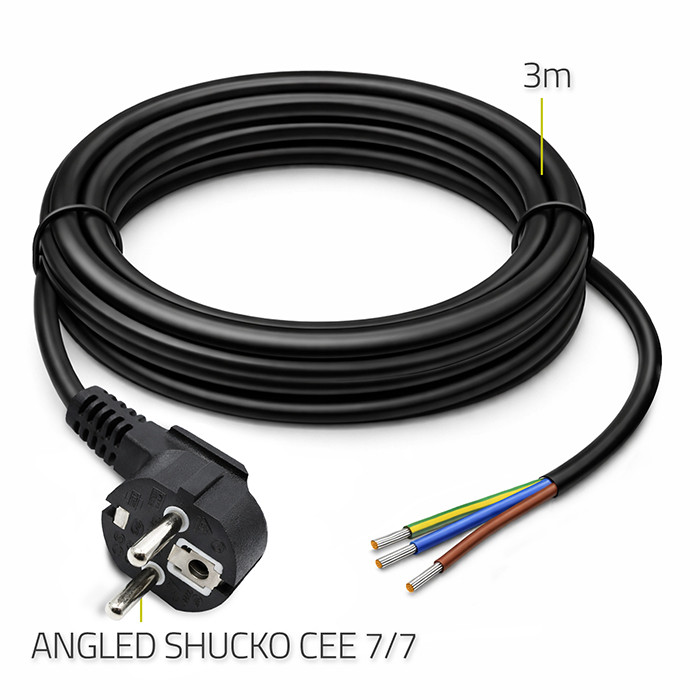 Qoltec Netzkabel 54611 | 3 m | 3x1.50 mm²