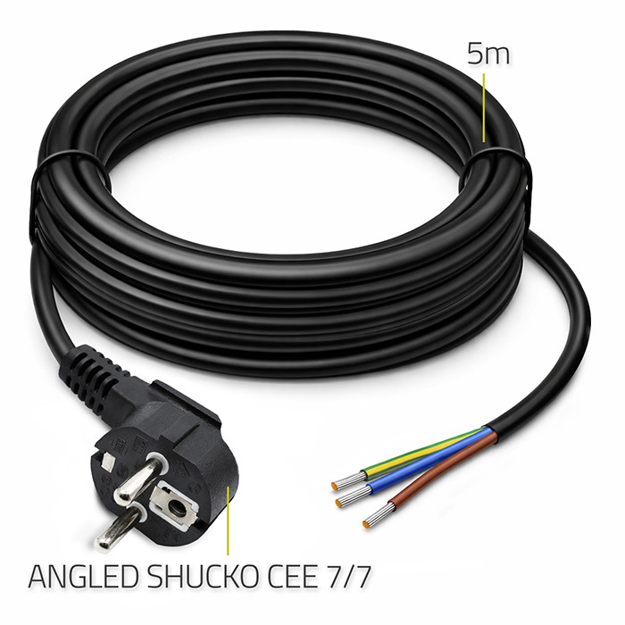 Qoltec Netzkabel 54613 | 5 m | 3x1.50 mm²