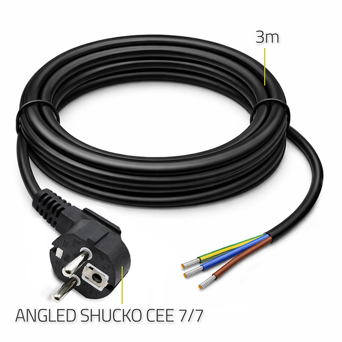 Qoltec Netzkabel 54610 | 3m | 3x0.75 mm²