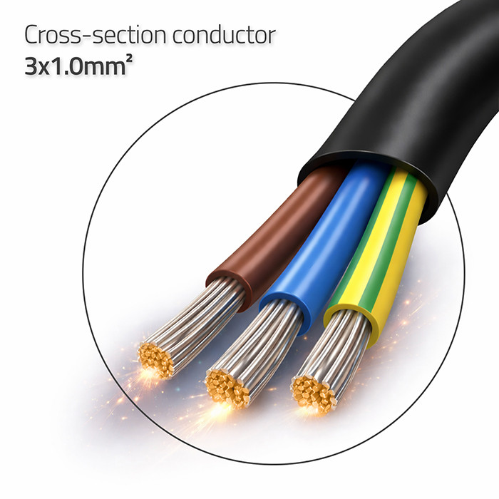 Qoltec Netzkabel 54608 | 1.8m | 3x1.00 mm²