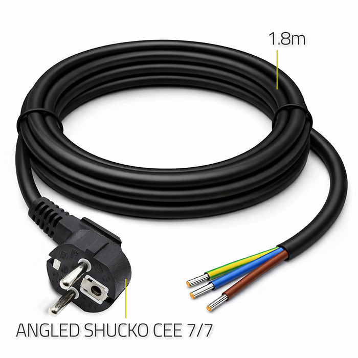 Qoltec Netzkabel 54608 | 1.8m | 3x1.00 mm²