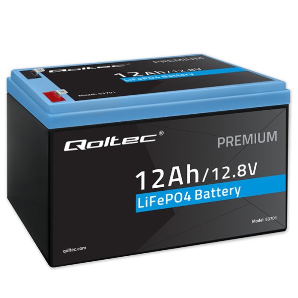 Qoltec LiFePO4 Lithium-Eisenphosphat-Batterie | 12.8V | 12Ah | 153.6Wh | BMS