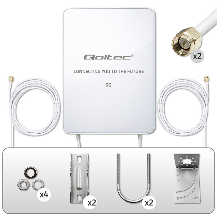 Qoltec LTE-Antenne 57064 | 16dBi | 3800MHz | 3m | 3300-3800MHz
