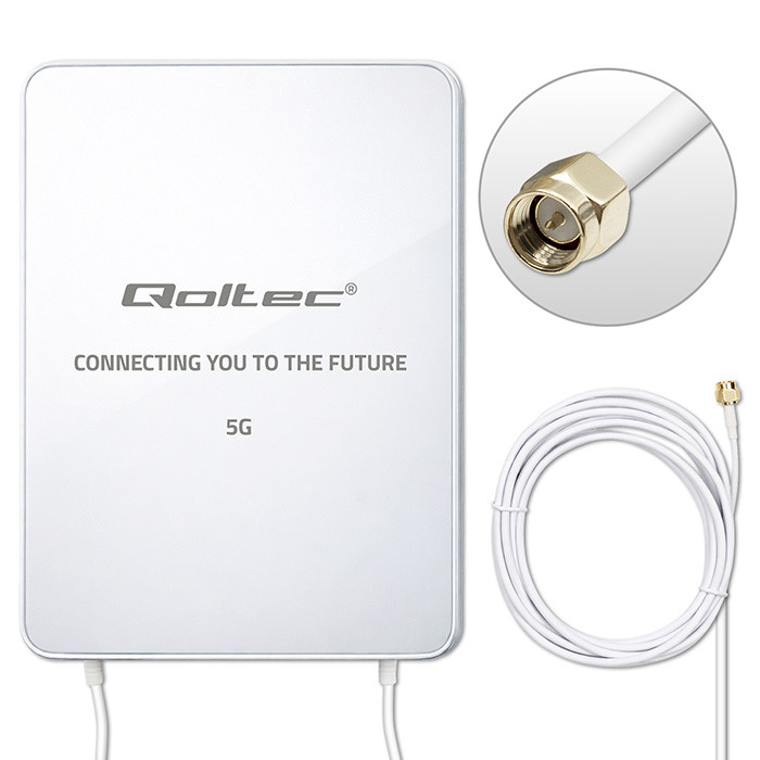 Qoltec LTE-Antenne 57064 | 16dBi | 3800MHz | 3m | 3300-3800MHz