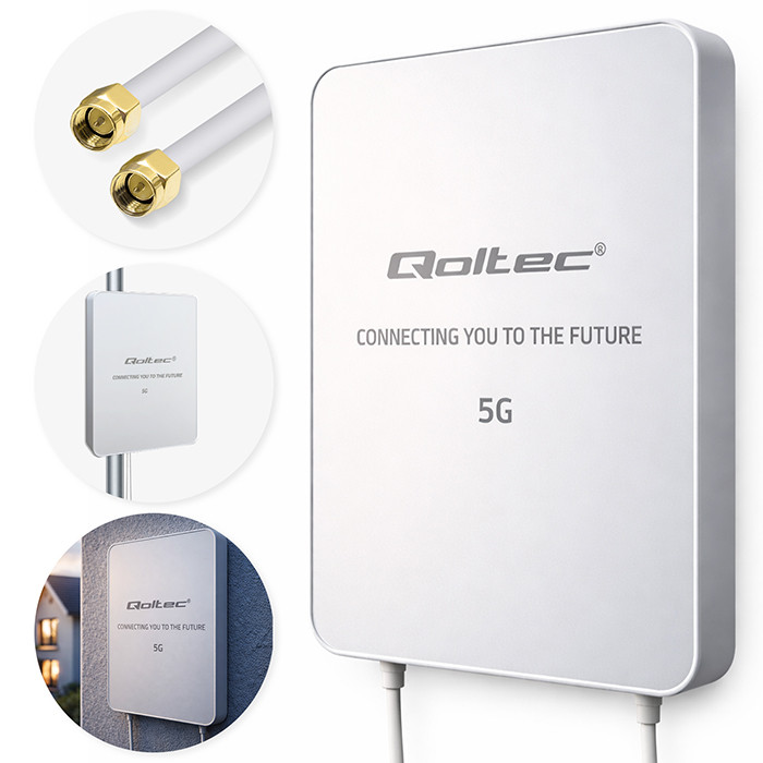 Qoltec LTE-Antenne 57064 | 16dBi | 3800MHz | 3m | 3300-3800MHz