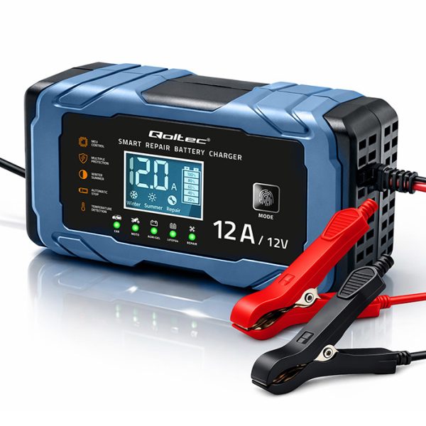 Qoltec Batterieladegerät mit Reparaturfunktion 52667 | 12V | 12A