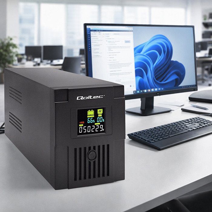 Qoltec Line-Interactive-USV Monolith 53770 | 1500VA | 900W | LCD | USB | RJ45