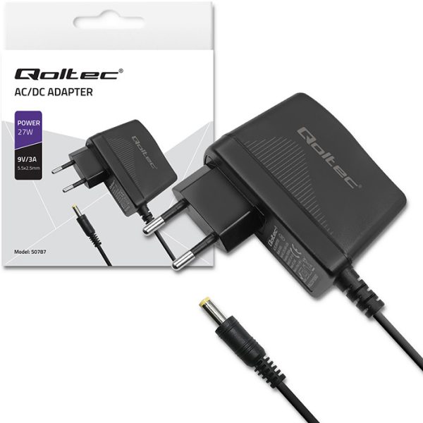 Qoltec AC/DC-Netzteil 50787 | 27W | 9V | 3A | 5.5*2.5