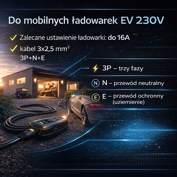 Qoltec EV-Ladeadapter 52724 | 16A | 400V | 230V | 3.5 kW