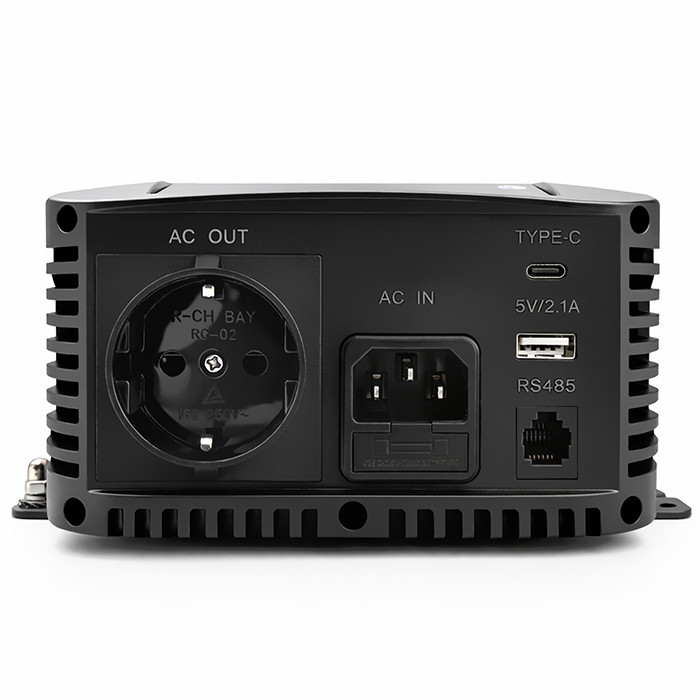 Qoltec Pure Sine Wave Inverter | 12V to 230V | 1000/2000W | UPS BYPASS | LCD | USB | USB-C | Compatible with LiFePO4 GEL AGM