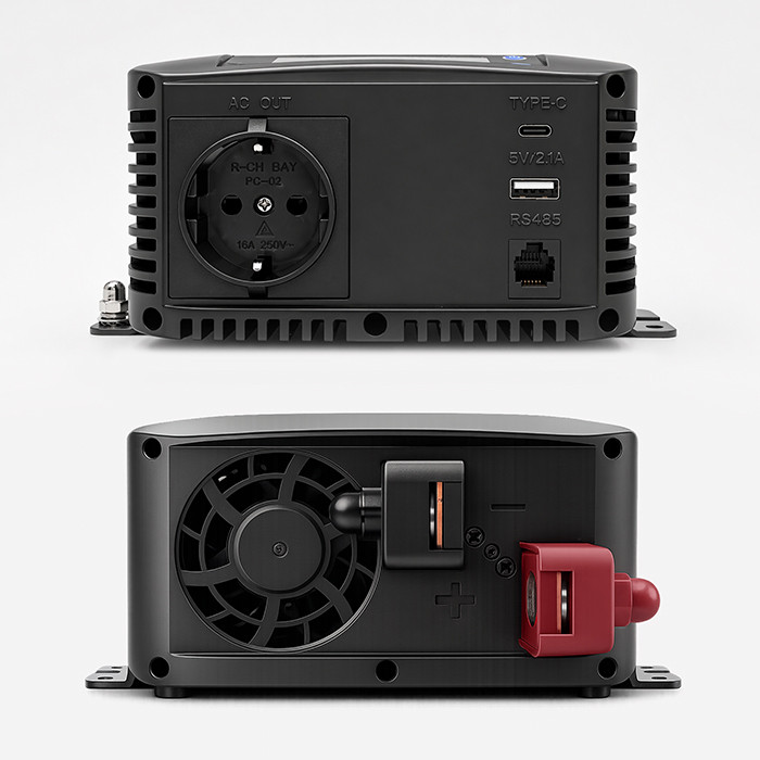 Qoltec Reiner-Sinus-Wechselrichter 52687 | 12V | 230V | 600W | 300/600W | LCD | USB