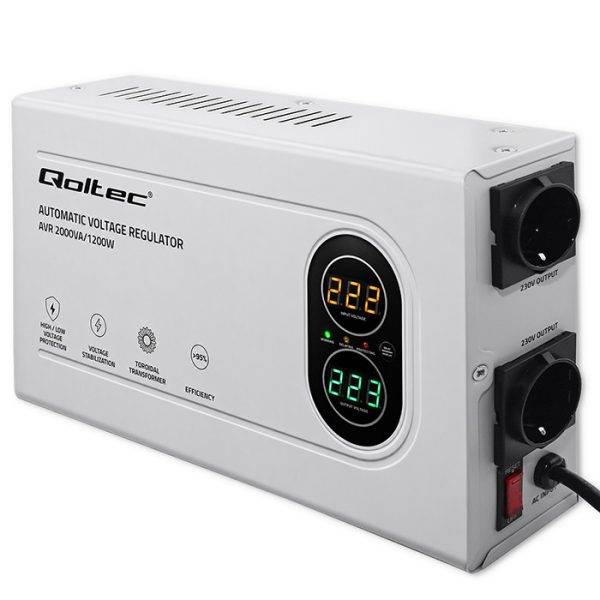 Qoltec AVR-Spannungsstabilisator 50449 | 2000VA | 1200W