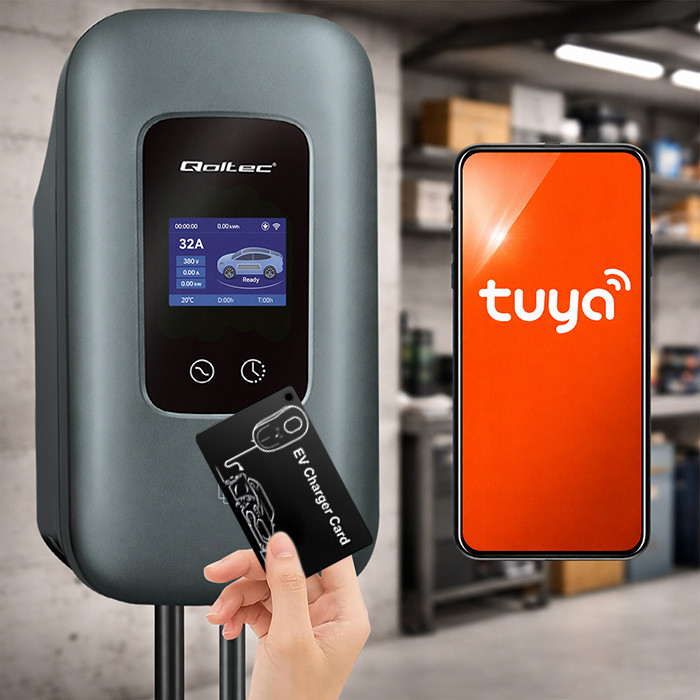 Qoltec Typ-2-EV-Ladegerät 52723 | 22kW | 32A | 5m | 3 phases | LCD