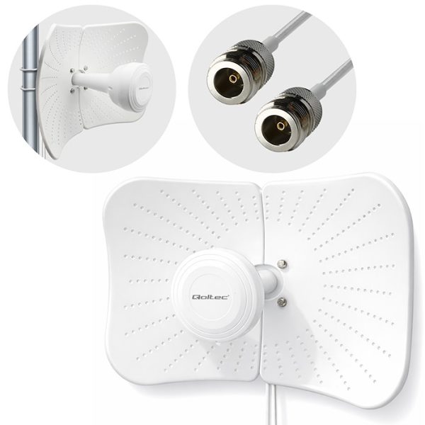 Qoltec LTE-Antenne 57063 | 2700 MHz | 4200 MHz | 5m | 2x19dBi