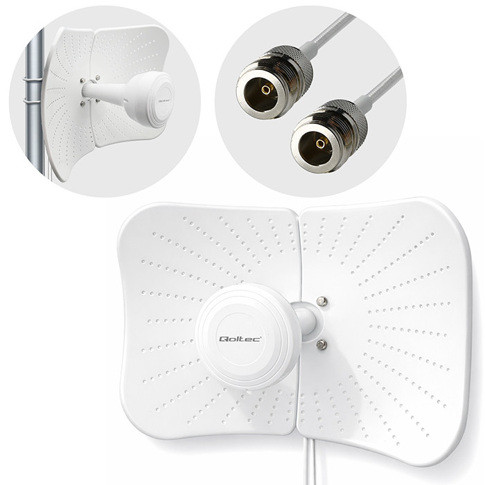 Qoltec LTE-Antenne 57063 | 2700 MHz | 4200 MHz | 5m | 2x19dBi